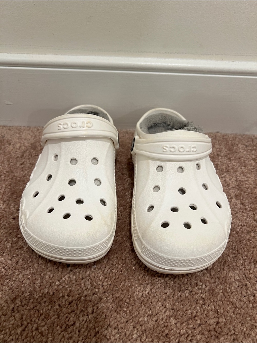 CROCS Kids Classic Lined Clogs - White